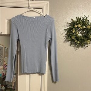 Women's Blue Ribbed Top